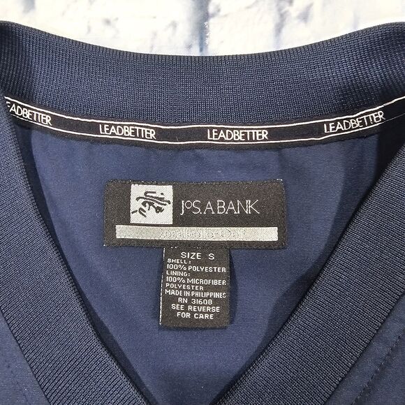 Jos A Bank MENS SIZE S Windbreaker Navy Blue Golf Apparel Leadbetter - Picture 5 of 10
